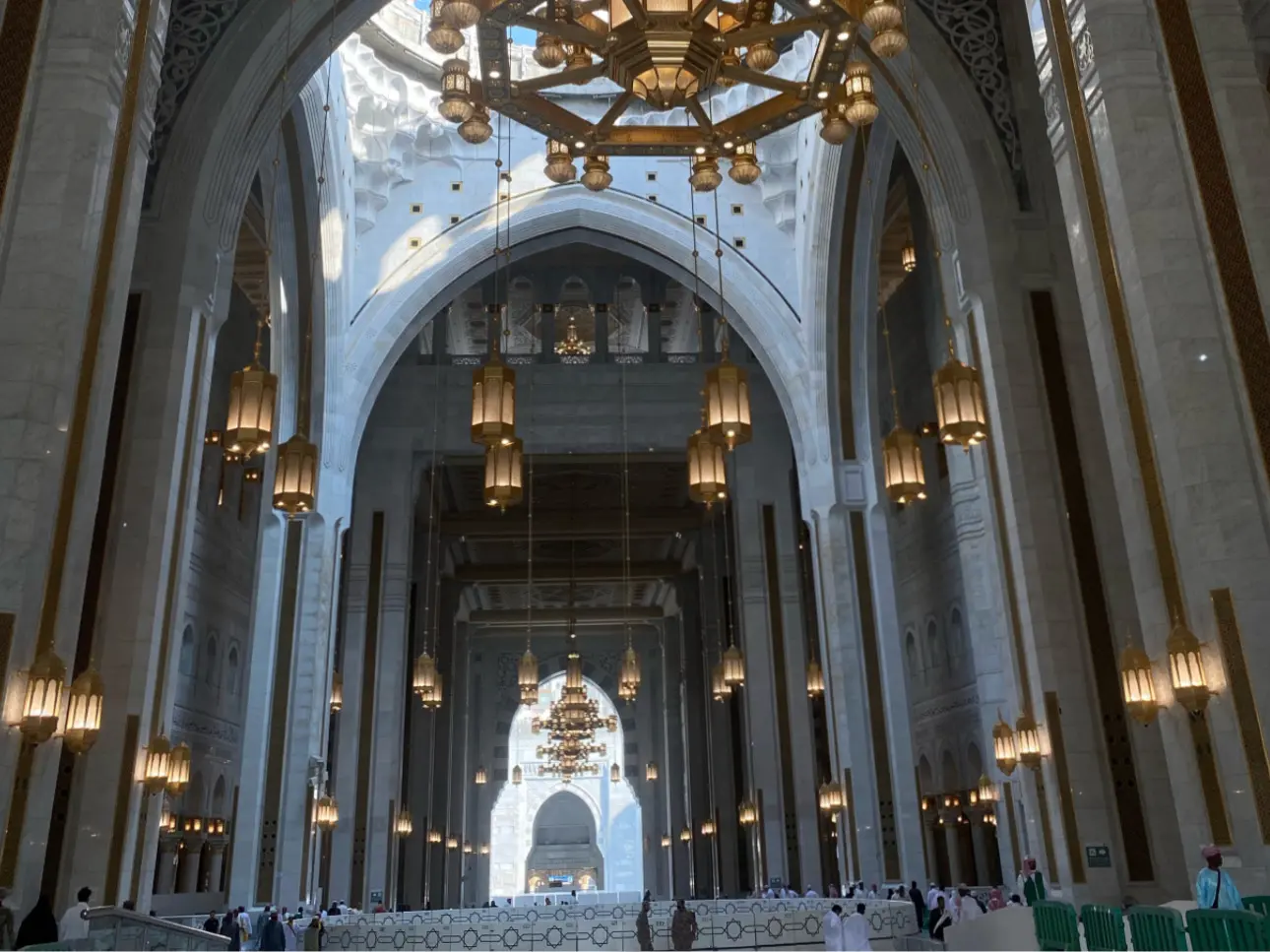 Evening gathering of pilgrims outside their Madinah hotel