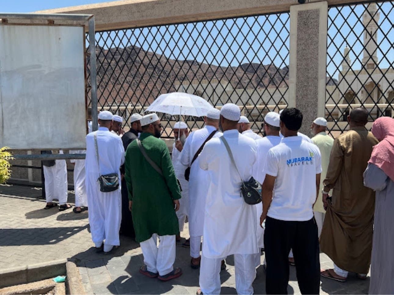 Family of pilgrims together after completing Hajj
